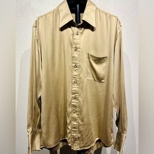 Vintage Anthony’s Tan Faux Suede Long Sleeve Button Up Shirt - Size L (Men’s)